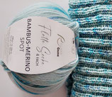 Rellana Sockenwolle, 100g, 4-fach, hellblau mit Sprenkeln
