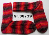 Socken, Gr.38/39, orange-pink-bordeaux-braun
