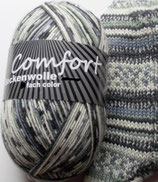 Comfort Sockenwolle, 100g, 4-fach, grau-weiß gemustert