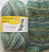 Regia Sockenwolle, 100g, 4-fach, grün-blau-braun gemustert