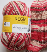 Regia Sockenwolle, 150g, 6-fach, rot-braun-natur