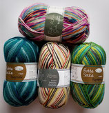 Sockenwolle-Paket, 4 x 100g, 4-fach