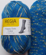Regia Sockenwolle, 100g, 4-fach, royal-blau mit gelb