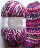 Rellana Sockenwolle, 150g, 6-fach, pink-lila-koralle-grau