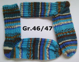 Socken, Gr.46/47, blau-petrol-braun