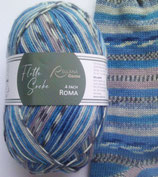 Rellana Sockenwolle, 100g, 4-fach, blau-grau-petrol