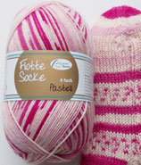 Rellana Sockenwolle, 100g, 4-fach, pink-rosa-weiß
