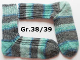 Socken, Gr.38/39, grau-türkis-blau