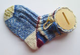 kleiner Sparstrumpf, Sparsocke, natur mit blau-bordeaux-beige