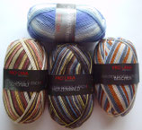 Sockenwolle-Paket, 4 x 100g, 4-fach