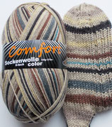Comfort Sockenwolle, 150g, 6-fach, beige mit Streifen