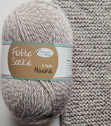 Rellana Sockenwolle, 150g, 6-fach, beige-weiß mouliné