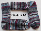 Socken, Gr.40/41, grau-bordeaux-blau-schwarz