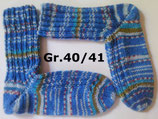 dicke Socken, Gr.40/41, blau-weiß-bunt