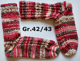 dicke Socken, Gr.42/43, rot-braun-natur