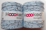 Hoooked Zpagetti Textilgarn, 2 x hellblau mit Muster