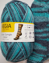 Regia Sockenwolle, 100g, 4-fach, grau-rauchblau-türkis
