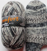 Comfort Sockenwolle, 150g, 6-fach, grau-braun gemustert