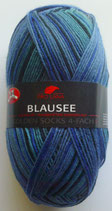 Pro Lana Sockenwolle, 100g, 4-fach, blau Töne mit schwarz