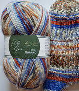 Rellana Sockenwolle, 100g, 4-fach, blau-braun-grau