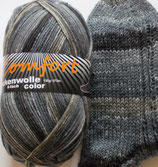 Comfort Sockenwolle, 150g, 6-fach, grau Töne mit etwas braun