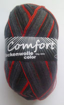 Comfort Sockenwolle, 100g, 4-fach, grau-rot