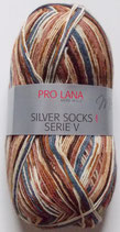 Pro Lana Sockenwolle, 100g, 4-fach, braun-grau gemustert