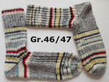 Socken, Gr.46/47, hellgrau meliert + bunt