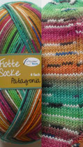Rellana Sockenwolle, 100g, 4-fach, grün-orange-beere