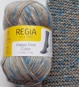 Regia Sockenwolle, 100g, 4-fach, beige mit blau