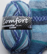 Comfort Sockenwolle, 100g, 4-fach, blau-hellgrau-petrol