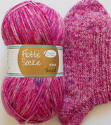 Rellana Sockenwolle, 100g, 4-fach, pink Tweed-Optik