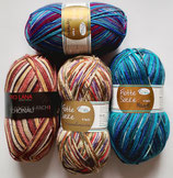 Sockenwolle-Paket, 4 x 100g, 4-fach