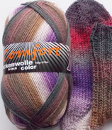 Comfort Sockenwolle, 150g, 6-fach, braun-lila-rot-weiß