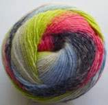 Großknäul "Lucky Soft II", anthrazit-hellgrau-apfelgrün-neonpink-hellblau