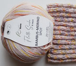 Rellana Sockenwolle, 100g, 4-fach, beige mit bunten Sprenkeln