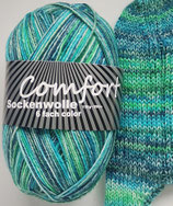 Comfort Sockenwolle, 150g, 6-fach, grün + blau Töne