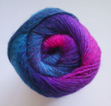 Rellana Sockenwolle, 100g, 4-fach, blau-pink