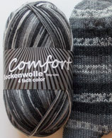 Comfort Sockenwolle, 100g, 4-fach, schwarz-grau gemustert