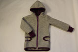 Alpaka WinterWalkJacke hellgrau/ lila