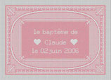 Baptême rose et blanc