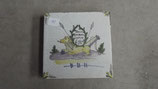 Carreau  numéro 12 Carrelage Révolutionnaire Faience De Desvres 13cm épaisseur 1cm