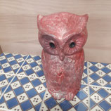 Hibou Faience de Desvres Hauteur 19 cm rouge