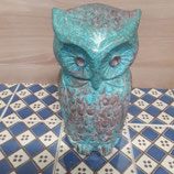 Hibou Faience de Desvres Hauteur 19 cm