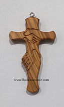 Croce d'amicizia in legno d'ulivo H 7,5 cm