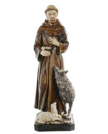 SAN FRANCESCO CON LUPO 60 CM