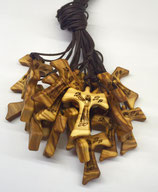 TAU IN LEGNO D'ULIVO CON IMMAGINE DI SAN FRANCESCO PREDICA AGLI UCCELLI