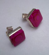 Aretes cuadrados CJ01 Fucsia