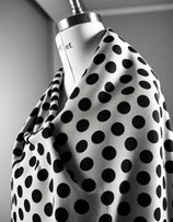 tissu scuba imprimé blanc pois noir au mètre