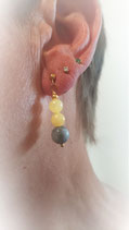 SUN - Calcite jaune & Oeil de faucon